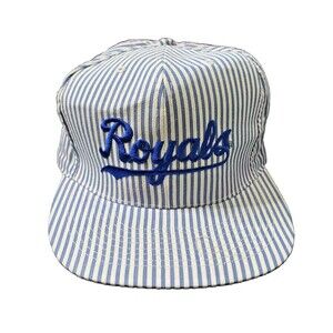 Kansas City Royals Vintage 80s Flatbill Striped Snapback Hat S/M RARE!